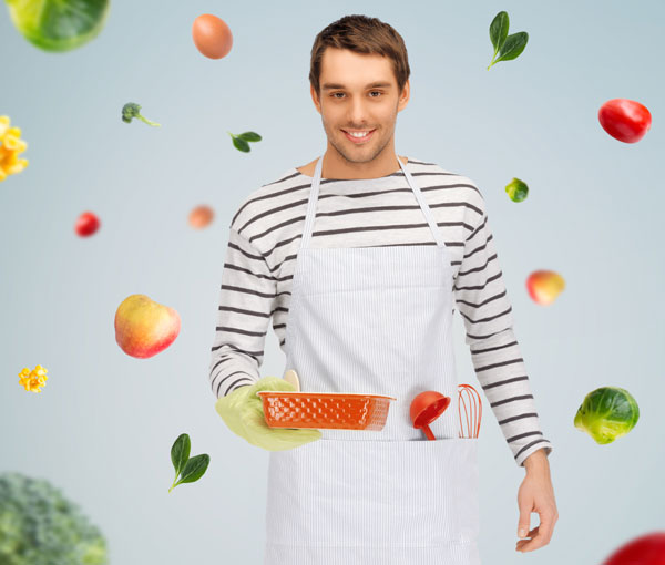 Man with mixed vegetables