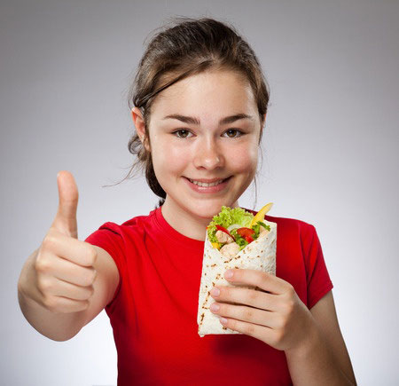 Young girl with wrap