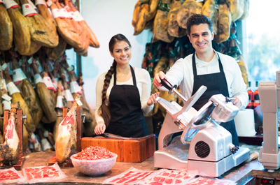 Small good and staff in shop