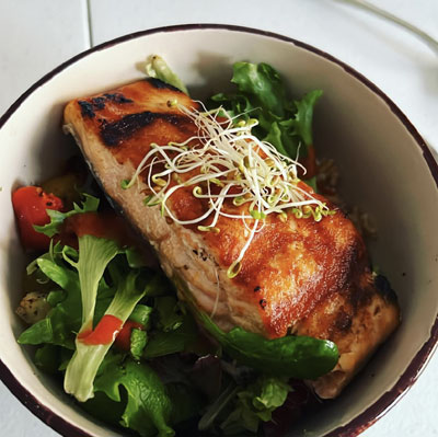 Grilled Salmon with brown rice