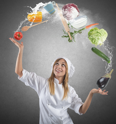 Chef cooking for health